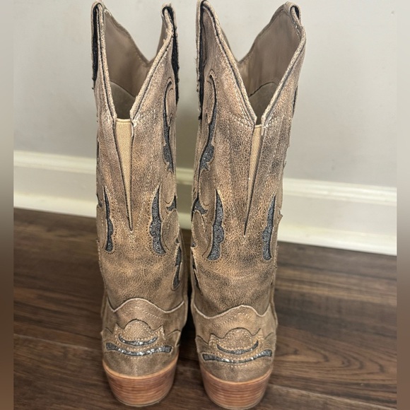 Pierre Dumas brown boots with glitter embellishments size 7 - Picture 3 of 6